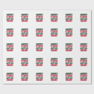 Papier Cadeau Joyeux Fitness et Joyeux Nouvel Arrière Fitness No