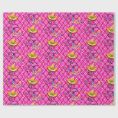 Papier Cadeau Joyeux Flamant rose de papier d'enveloppement cade (Plat)