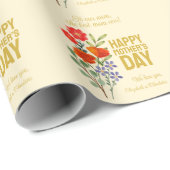 Papier Cadeau Joyeux Fleurs sauvages de la fête des mères à notr (Coin rond)