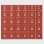 Papier Cadeau Joyeux flocon de neige de Noël (Plat)