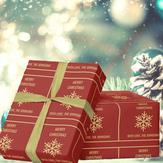 Papier Cadeau Joyeux flocon de neige de Noël
