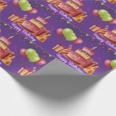 Papier Cadeau Joyeux Gâteau D'Anniversaire Et Présente (Coin)