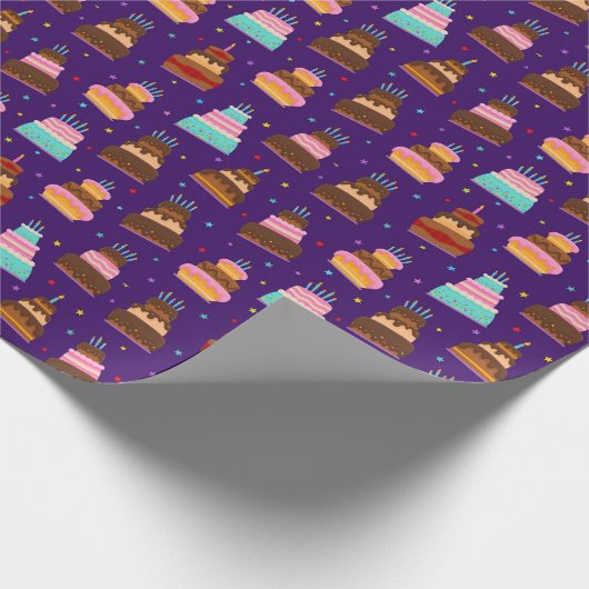 Papier Cadeau Joyeux gâteaux d'anniversaire (Coin)