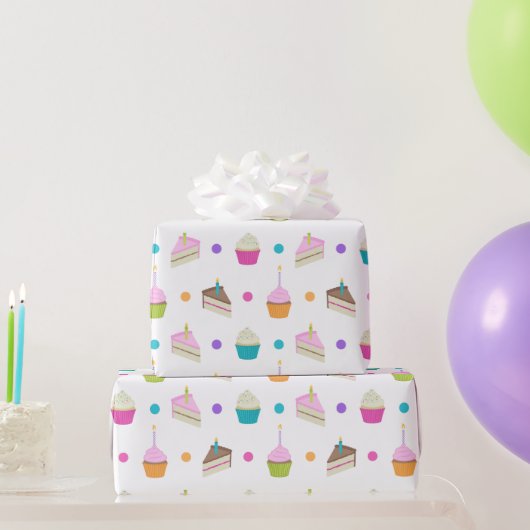Papier Cadeau Joyeux Gâteaux Et Cupcakes D'Anniversaire (Cadeaux de fête)