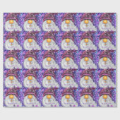 Papier Cadeau Joyeux Gnome En Casquette Violet Chante Une Chanso (Plat)