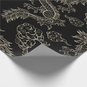 Papier Cadeau Joyeux guerrier chinois du nouvel an dragon (Coin)