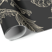 Papier Cadeau Joyeux guerrier chinois du nouvel an dragon (Coin rond)