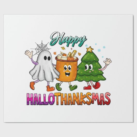 Papier Cadeau Joyeux Hallothanksmas (Plat)