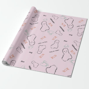 Papier Cadeau Joyeux Halloween Ghost Candy main Lettering Doodle