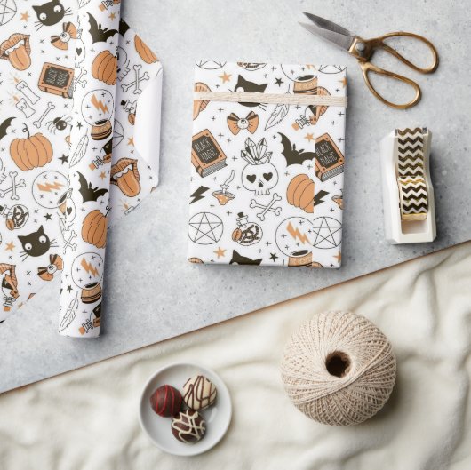 Papier Cadeau Joyeux Halloween Mignon Effrayant (Artisanat)