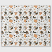 Papier Cadeau Joyeux Halloween Mignon Effrayant (Plat)