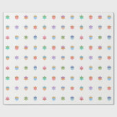 Papier Cadeau Joyeux Hanoukka Dreidels and Stars (Plat)
