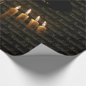 Papier Cadeau Joyeux Hanoukka Lampe Menorah éclaire la bougie Ch (Coin)