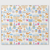 Papier Cadeau Joyeux Hanukkah  (Plat)