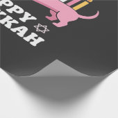 Papier Cadeau Joyeux Hanukkah chien teckel (Coin)