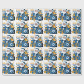 Papier Cadeau Joyeux Hanukkah Santa (Plat)