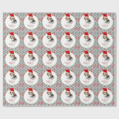 PAPIER CADEAU JOYEUX HOWLIDAYS CUTE XMAS PUPPY PAWPRINTS (Plat)