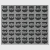 Papier Cadeau Joyeux insignes correctionnels de Noël (Plat)