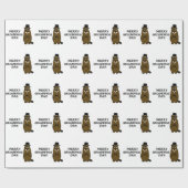 Papier Cadeau Joyeux Jour de la marmotte (Plat)