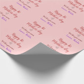 Papier Cadeau Joyeux jour de la première mère ajouter nom texte (Coin)