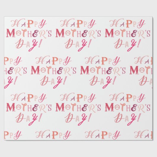 PAPIER CADEAU JOYEUX JOUR DE MÈRE (Plat)