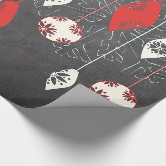 Papier Cadeau Joyeux Jours de Noël Tableau noir papier d'envelop (Coin)