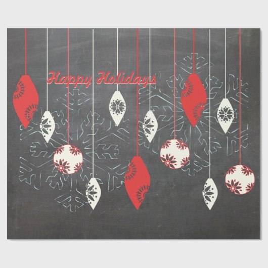 Papier Cadeau Joyeux Jours de Noël Tableau noir papier d'envelop (Plat)