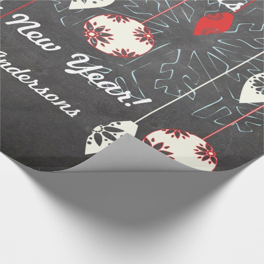 Papier Cadeau Joyeux Jours de Noël Tableau noir papier d'envelop (Coin)