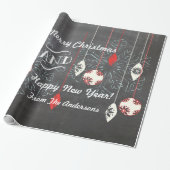 Papier Cadeau Joyeux Jours de Noël Tableau noir papier d'envelop (Déroulé)