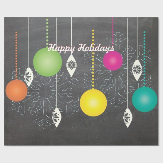 Papier Cadeau Joyeux Jours de Noël Tableau noir papier d'envelop (Plat)