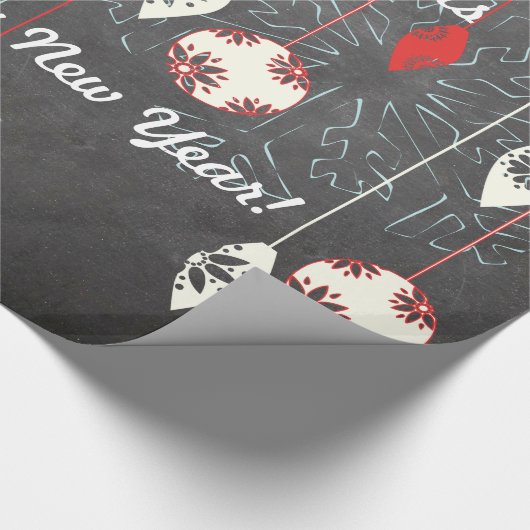 Papier Cadeau Joyeux Jours de Noël Tableau noir papier d'envelop (Coin)