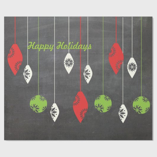 Papier Cadeau Joyeux Jours de Noël Tableau noir papier d'envelop (Plat)