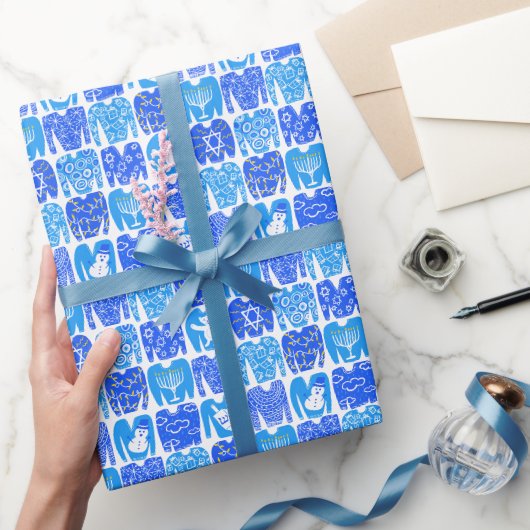 Papier Cadeau JOYEUX JOURS DE VACANCES Drôle et laide Hanoukka (Cadeaux)