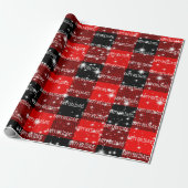 Papier Cadeau Joyeux jours fériés Buffalo Plaid Papier à envelop (Déroulé)