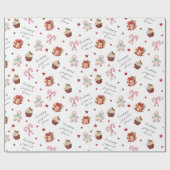 Papier Cadeau Joyeux Joyeux gratuit mignon cadeau de Noël (Plat)