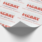 Papier Cadeau Joyeux Joyeux Joyeux Noël Nom de famille (Coin)