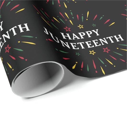 Papier Cadeau Joyeux Junetdix fêter le Jour de l'Indépendance de (Coin rond)