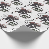 Papier Cadeau Joyeux Krampus Typographie Noël (Coin)