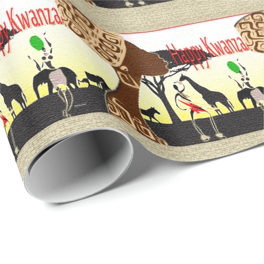 Papier Cadeau Joyeux Kwanzaa ! (Coin rond)