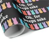 Papier Cadeau Joyeux Lapin de Pâques Carnaval chrétien religieux (Coin rond)