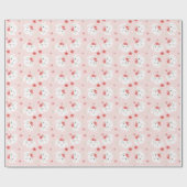 Papier Cadeau Joyeux Lapin de Pâques Fleur Couronne rose (Plat)