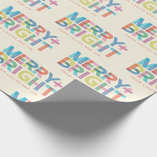 Papier Cadeau Joyeux Lins + Bright holiday typography (Coin)