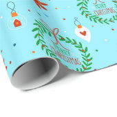 Papier Cadeau Joyeux Motif de Noël (Coin rond)