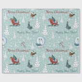 Papier Cadeau Joyeux motif de Noël (Plat)