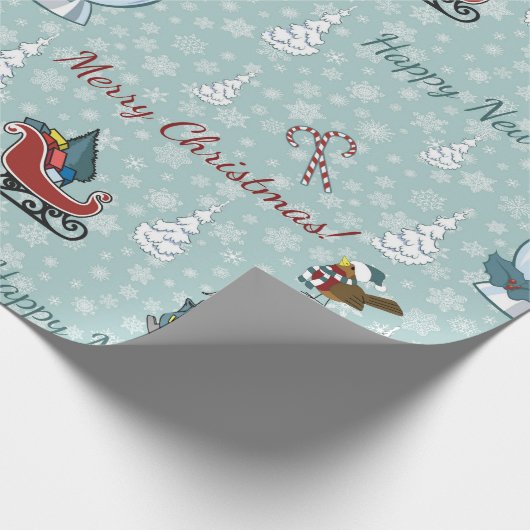 Papier Cadeau Joyeux motif de Noël (Coin)