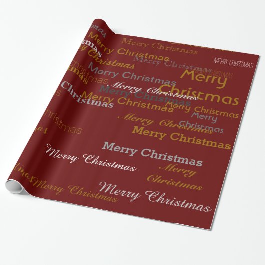 Papier Cadeau Joyeux motif de Noël (Déroulé)