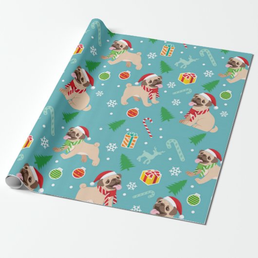 Papier Cadeau Joyeux Motif de Noël Carlin (Déroulé)
