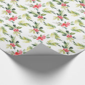 Papier Cadeau Joyeux motif de Noël du gui | (Coin)