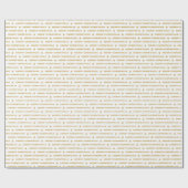 Papier Cadeau Joyeux motif de Noël en or (Plat)