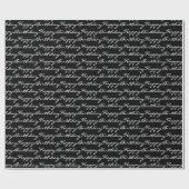 Papier Cadeau Joyeux Motif de police de script d'anniversaire no (Plat)